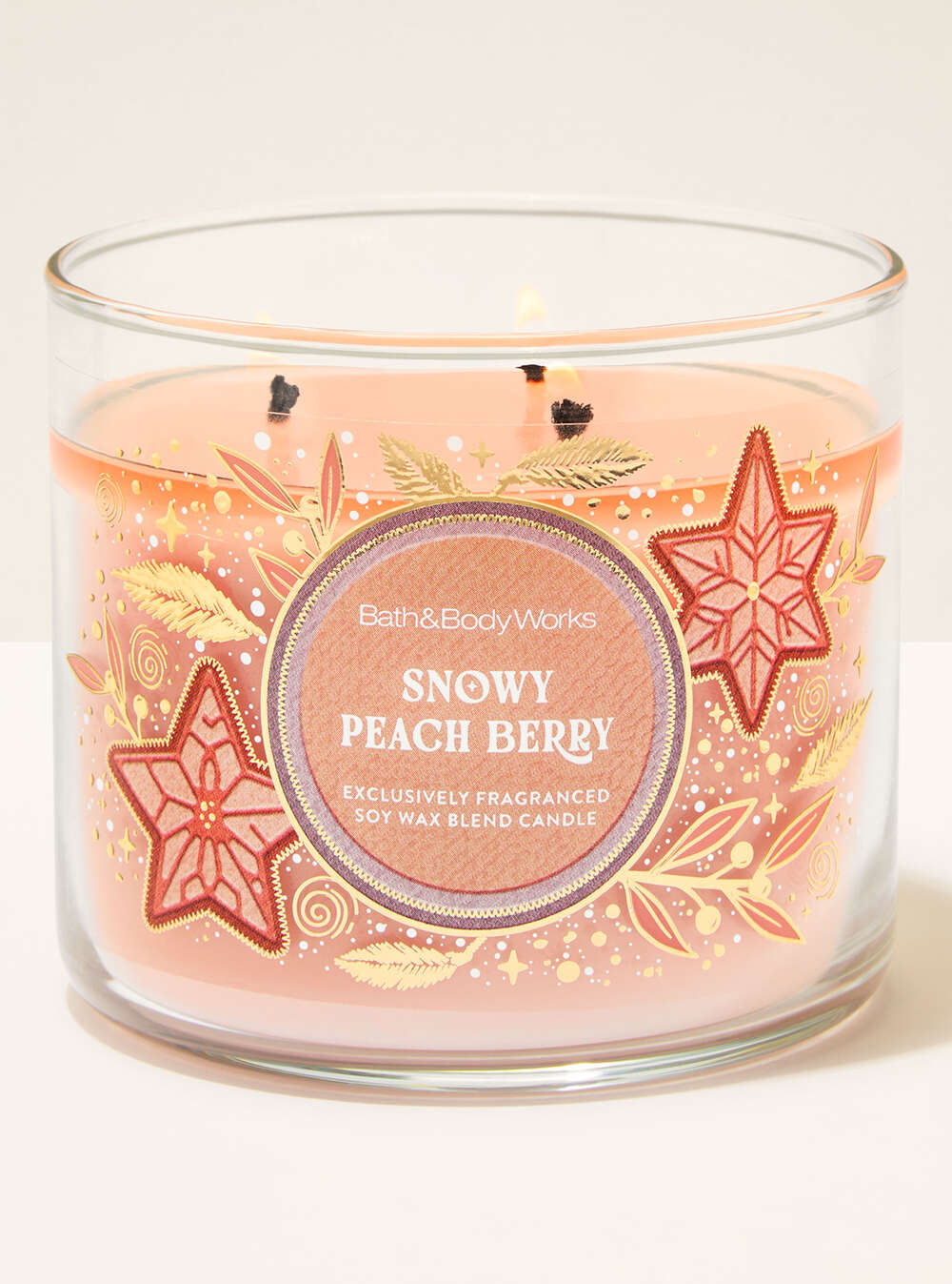Snowy Peach Berry 3-Wick Candle