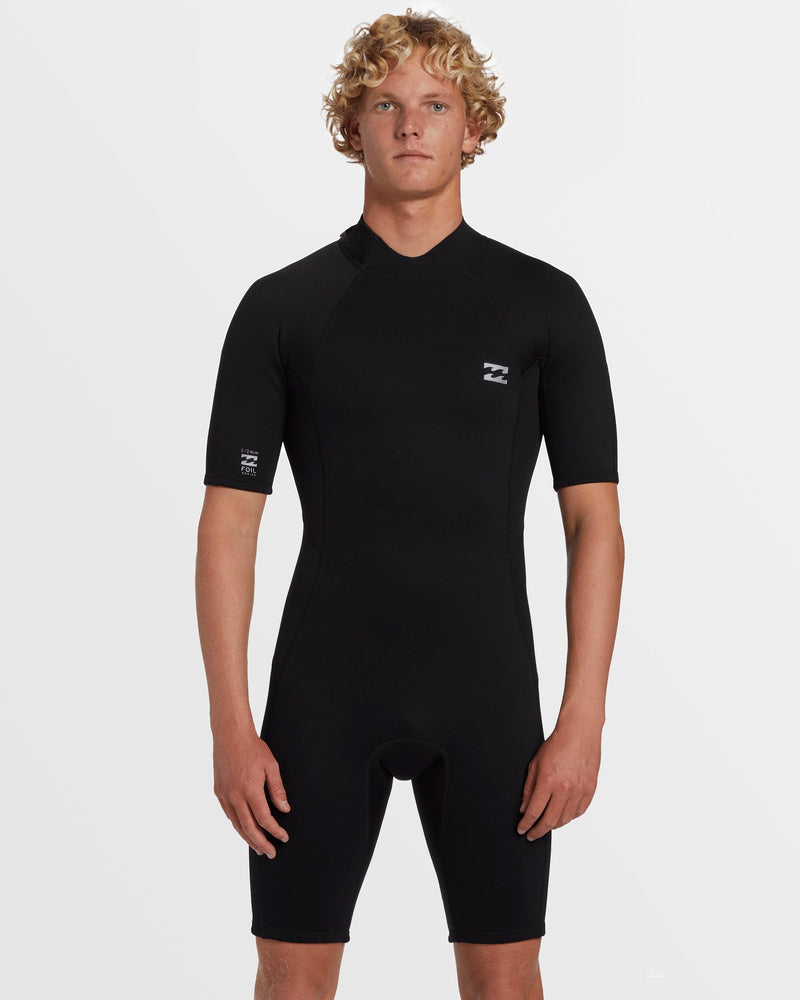 2mm Foil Flatlock Back Zip Short Sleeve Springsuit