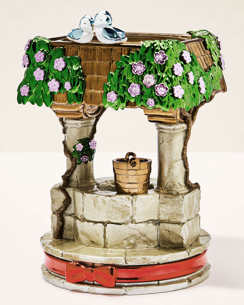 Snow White Pedestal 3-Wick Candle Holder