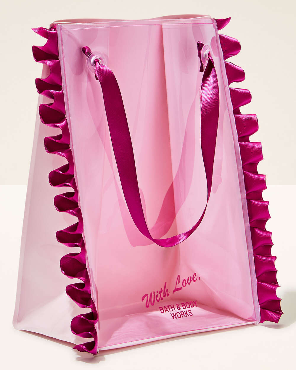 Magenta Ruffled Gift Bag