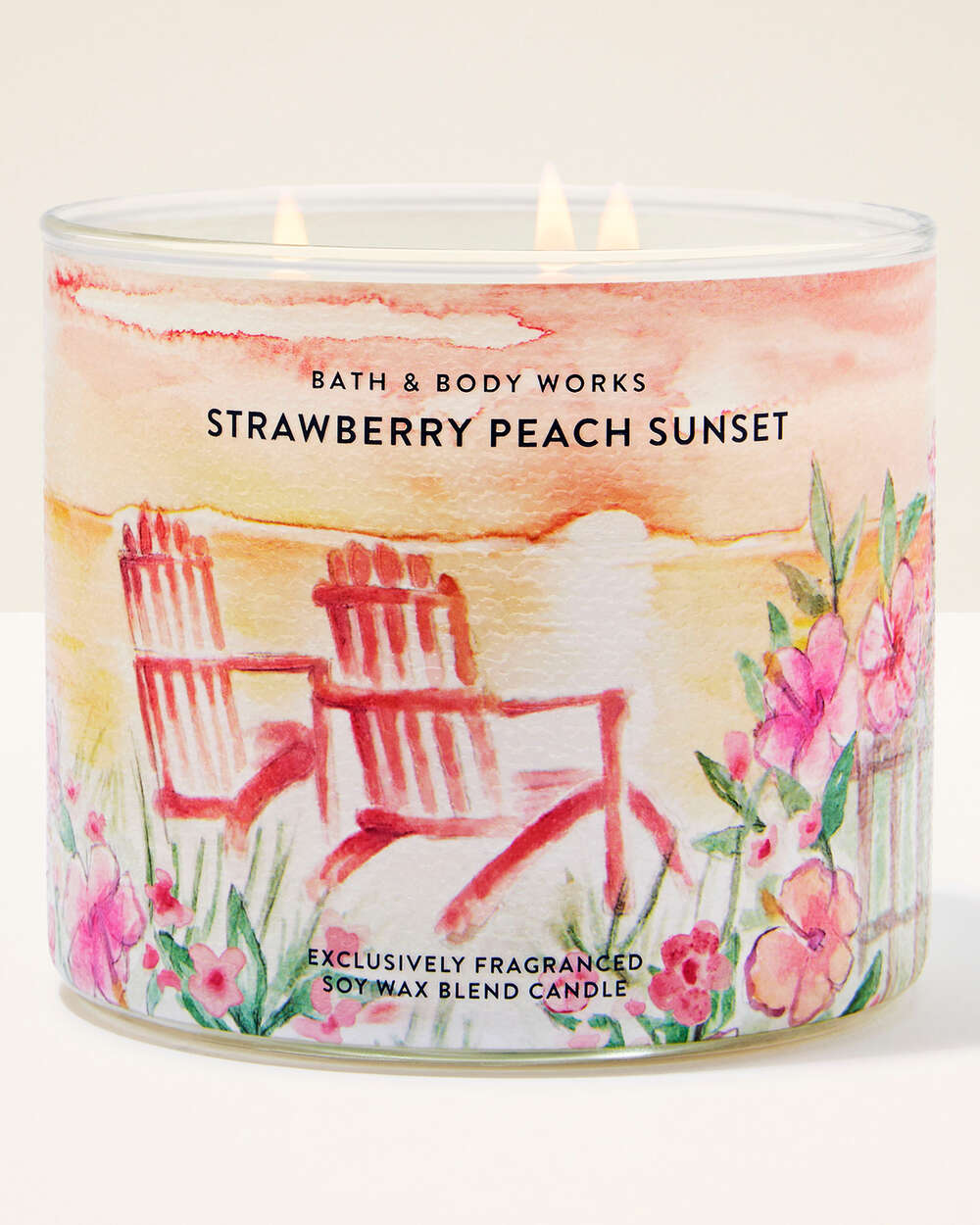 Strawberry Peach Sunset 3-Wick Candle
