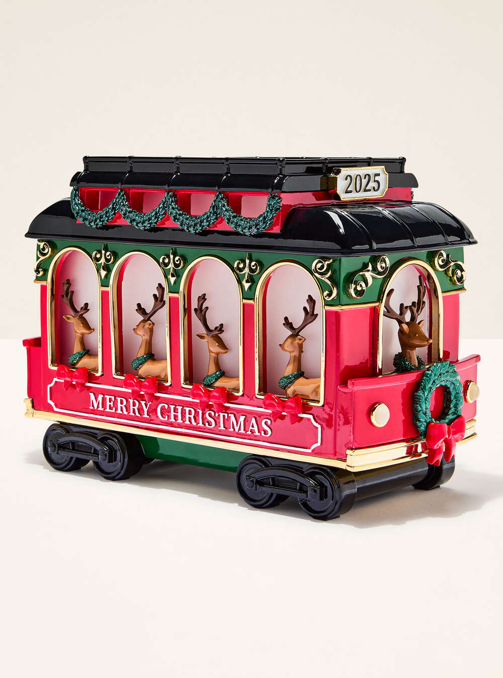 Trolley Light-Up Pedestal 3-Wick Candle Holder