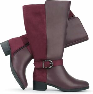 Casual Burgundy Knee High Boots CI17
