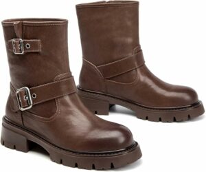 Genuine Leather Platform Ankle Boots CI14