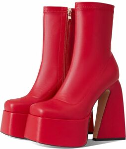 Red Mid Calf Boots CI32