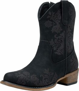 Retro Black Cowgirl Boots CI48