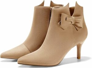 Zipper Bow Faux Suede Boots CI8