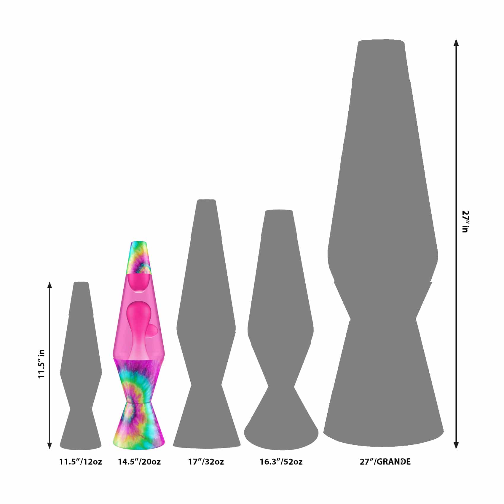 14.5" LAVA Lamp - Tie Dye Pink Spiral - Image 2