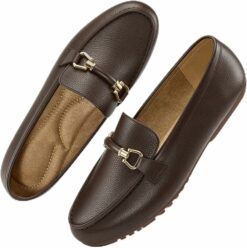 Brown Comfortable Penny Loafers CI59