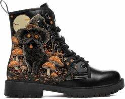 Gothic Mushroom Cat Ankle Boots CI42
