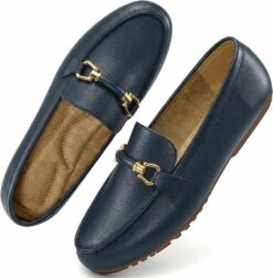 Navy Comfortable Penny Loafers CI58