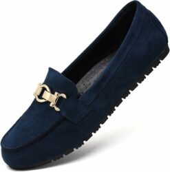 Navy SuedeLightweight Penny Loafers CI51